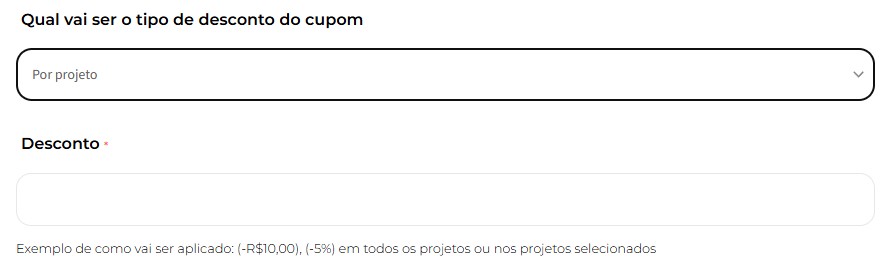 dsconto por projeto